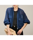 【サロン アダム エ ロペ/SALON adam et rope'】の25SS シアークロップドブルゾン 3 / シアーカーディガン ブルー系(45)|ID: prp329100004478221 ipo3291000000032586742