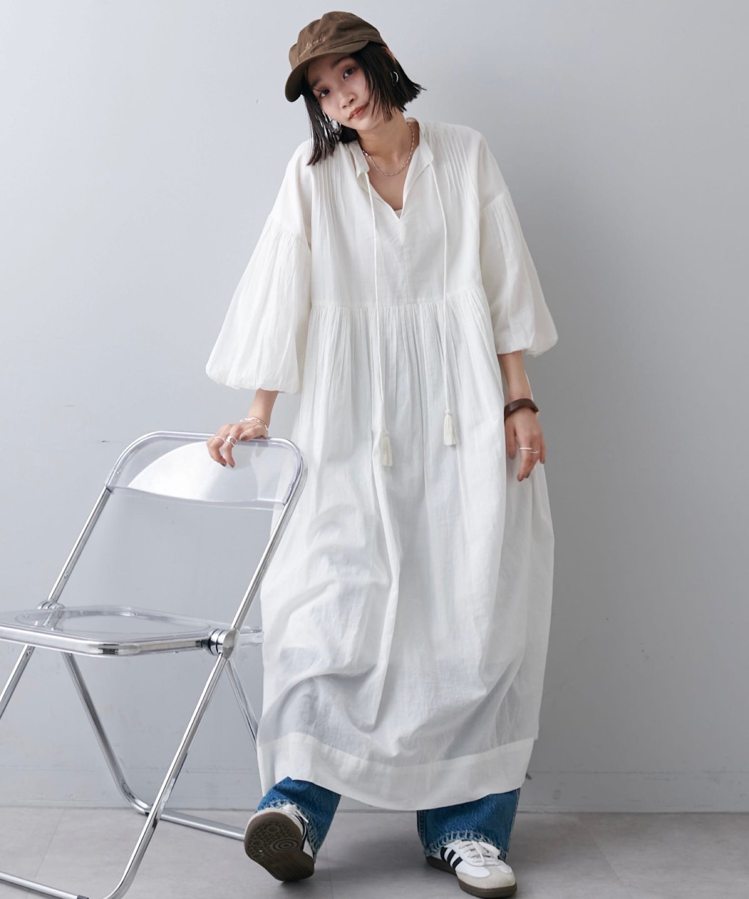 【ディスコート/Discoat】の【India】袖バルーン切替ギャザーワンピース 人気、トレンドファッション・服の通販 founy(ファニー) 　ファッション　Fashion　レディースファッション　WOMEN　ワンピース　Dress　ギャザー　Gather　シンプル　Simple　スリーブ　Sleeve　タッセル　Tassel　バルーン　Balloon　フェミニン　Feminine　切替　Switching　 other-1|ID: prp329100004478312 ipo3291000000031976871