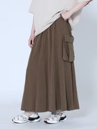 【ラシュッド/LASUD】のポイントポケットテンセルロングスカート ダークブラウン|ID: prp329100004478436 ipo3291000000031997112