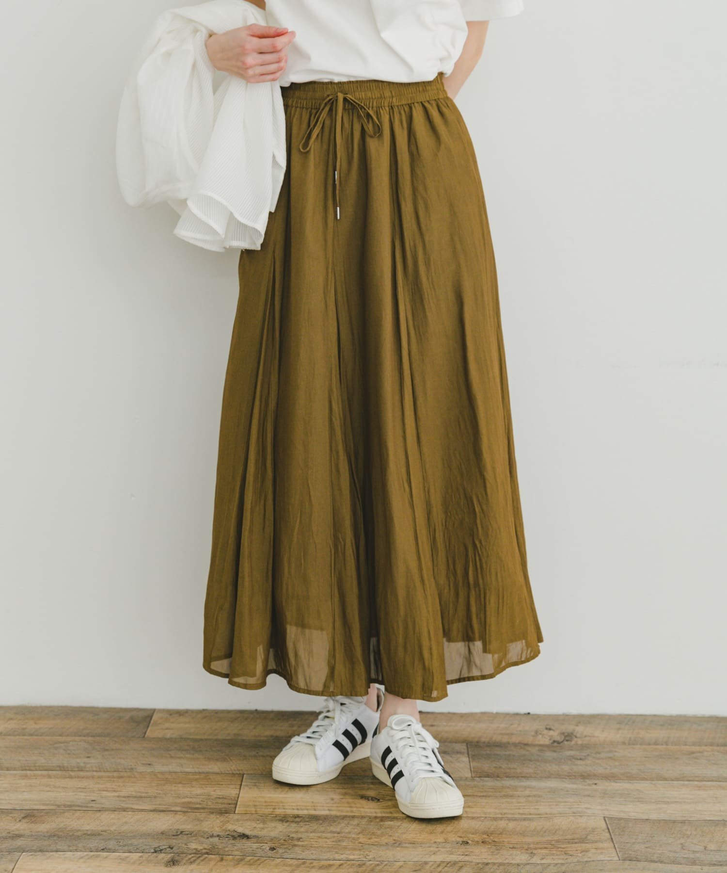 【その他のブランド/Other】のシアーフレアスカート インテリア・キッズ・メンズ・レディースファッション・服の通販 founy(ファニー) 　ファッション　Fashion　レディースファッション　WOMEN　スカート　Skirt　Aライン/フレアスカート　Flared A-Line Skirts　2025年　2025　2025春夏・S/S　Ss,Spring/Summer,2025　オレンジ　Orange　チェック　Check　夏　Summer　S/S・春夏　Ss・Spring/Summer　無地　Plain Color　BRN|ID: prp329100004478485 ipo3291000000031706845