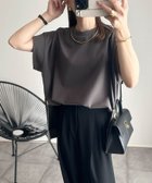 【スタイルドア/STYLEDOOR】の【着ごこちシリーズ】サイドZIPクルーネックプルオーバー 人気、トレンドファッション・服の通販 founy(ファニー) ファッション Fashion レディースファッション Fashion for Women トップス・カットソー Cut & Sew Tops カジュアルプルオーバー・ニットトップス Pullovers & Knit Tops / Casual Pullovers シンプル Simple, Minimal ダブル Double, Double-Breasted デニム Denim, Jeans Material ボトム Bottoms, Lower Wear エレガント 上品 Elegant 半袖 Short Sleeve, Half Sleeve 夏 Summer 定番 Standard, Basic Item thumbnail チャコール|ID: prp329100004478768 ipo3291000000034359463