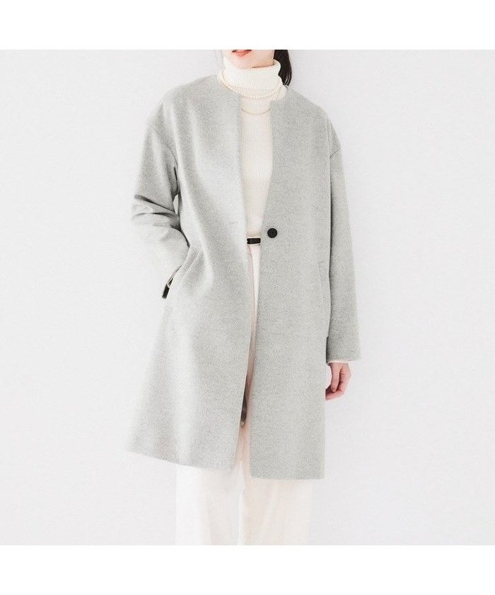 【アンタイトル/UNTITLED】の【日本製】カシミヤ混ノーカラーコート インテリア・キッズ・メンズ・レディースファッション・服の通販 founy(ファニー) https://founy.com/ ファッション Fashion レディースファッション WOMEN アウター Coat Outerwear コート Coats おすすめ Recommend カシミヤ Cashmere ショルダー Shoulder ドロップ Drop フロント Front 日本製 Made In Japan |ID: prp329100004479123 ipo3291000000031620012
