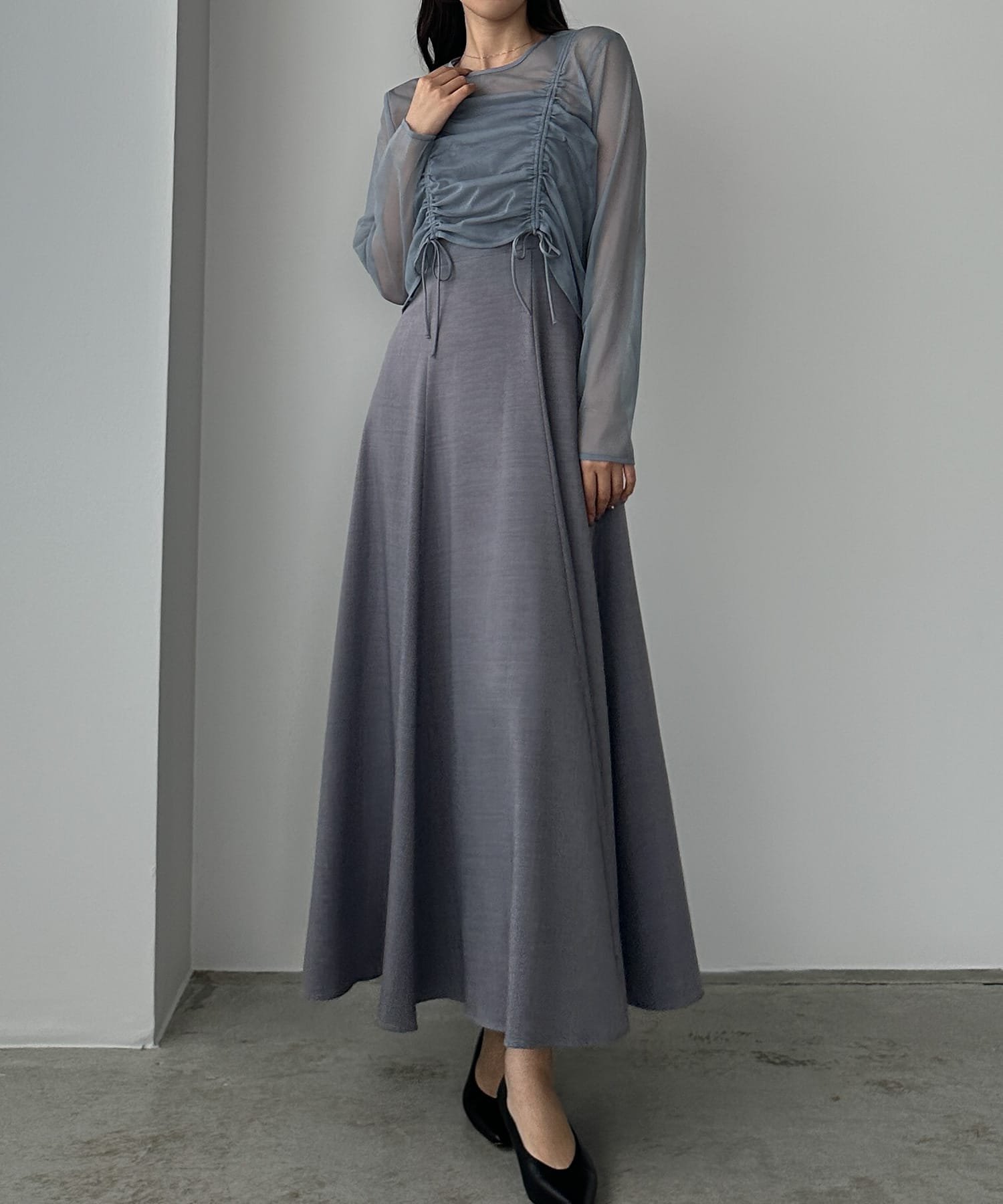 【ジュノア/JUNOAH】のルエレ ボレロセットキャミワンピース インテリア・キッズ・メンズ・レディースファッション・服の通販 founy(ファニー) 　ファッション　Fashion　レディースファッション　WOMEN　アウター　Coat Outerwear　ボレロ　Bolero jackets　ワンピース　Dress　キャミワンピース　No Sleeve Dresses　ブルーグレー|ID: prp329100004479263 ipo3291000000031990688