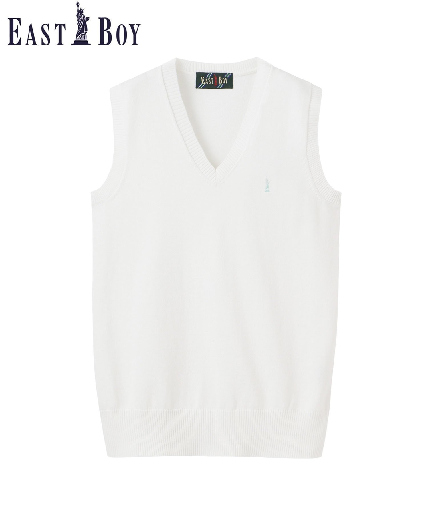 【イーストボーイ/EASTBOY】のベスト COOLMAX 綿 12G ミント女神 夏用 スクール ニット 制服 通学 中学生 高校生 インテリア・キッズ・メンズ・レディースファッション・服の通販 founy(ファニー) 　ファッション　Fashion　レディースファッション　WOMEN　アウター　Coat Outerwear　トップス・カットソー　Tops/Tshirt　ニット　Knit Tops　ベスト/ジレ　Gilets/Vests　インナー　Inner　ハーフ　Half　バランス　Balance　ベスト　Vest　ポケット　Pocket　リボン　Ribbon　おすすめ　Recommend　夏　Summer　オフホワイト|ID: prp329100004479611 ipo3291000000031922785