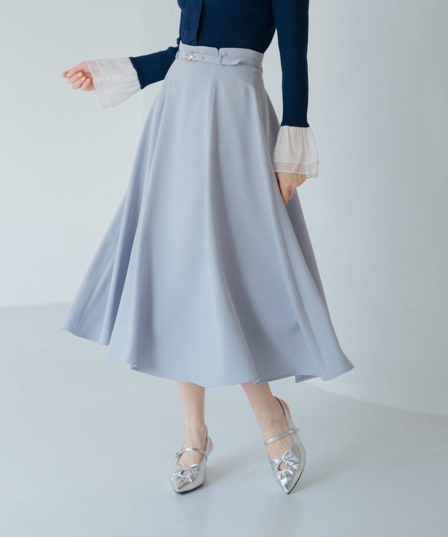 【ミッシュマッシュ/MISCH MASCH】の美シルエットが叶う ラウンドカットフレアスカート/MM517211 インテリア・キッズ・メンズ・レディースファッション・服の通販 founy(ファニー) 　ファッション　Fashion　レディースファッション　WOMEN　スカート　Skirt　Aライン/フレアスカート　Flared A-Line Skirts　フレア　Flare　ポケット　Pocket　ラウンド　Round　エレガント 上品　Elegant　ビジネス 仕事 通勤　Business　ブルー|ID: prp329100004479818 ipo3291000000032288779