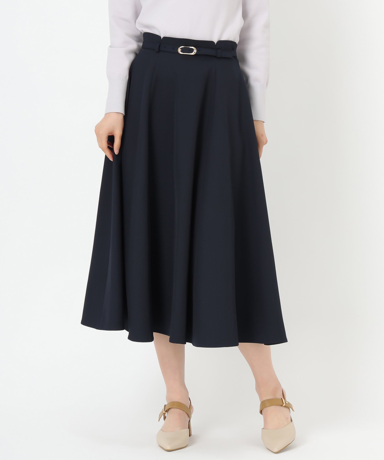 【ミッシュマッシュ/MISCH MASCH】の美シルエットが叶う ラウンドカットフレアスカート/MM517211 インテリア・キッズ・メンズ・レディースファッション・服の通販 founy(ファニー) 　ファッション　Fashion　レディースファッション　WOMEN　スカート　Skirt　Aライン/フレアスカート　Flared A-Line Skirts　フレア　Flare　ポケット　Pocket　ラウンド　Round　エレガント 上品　Elegant　ビジネス 仕事 通勤　Business　ネイビー|ID: prp329100004479818 ipo3291000000032288780