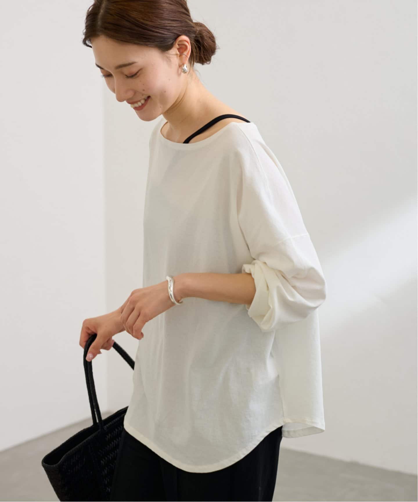 【フレームワーク/FRAMeWORK】のドライタッチコットンL/Tee インテリア・キッズ・メンズ・レディースファッション・服の通販 founy(ファニー) 　ファッション　Fashion　レディースファッション　WOMEN　おすすめ　Recommend　ホワイト|ID: prp329100004480199 ipo3291000000031741163