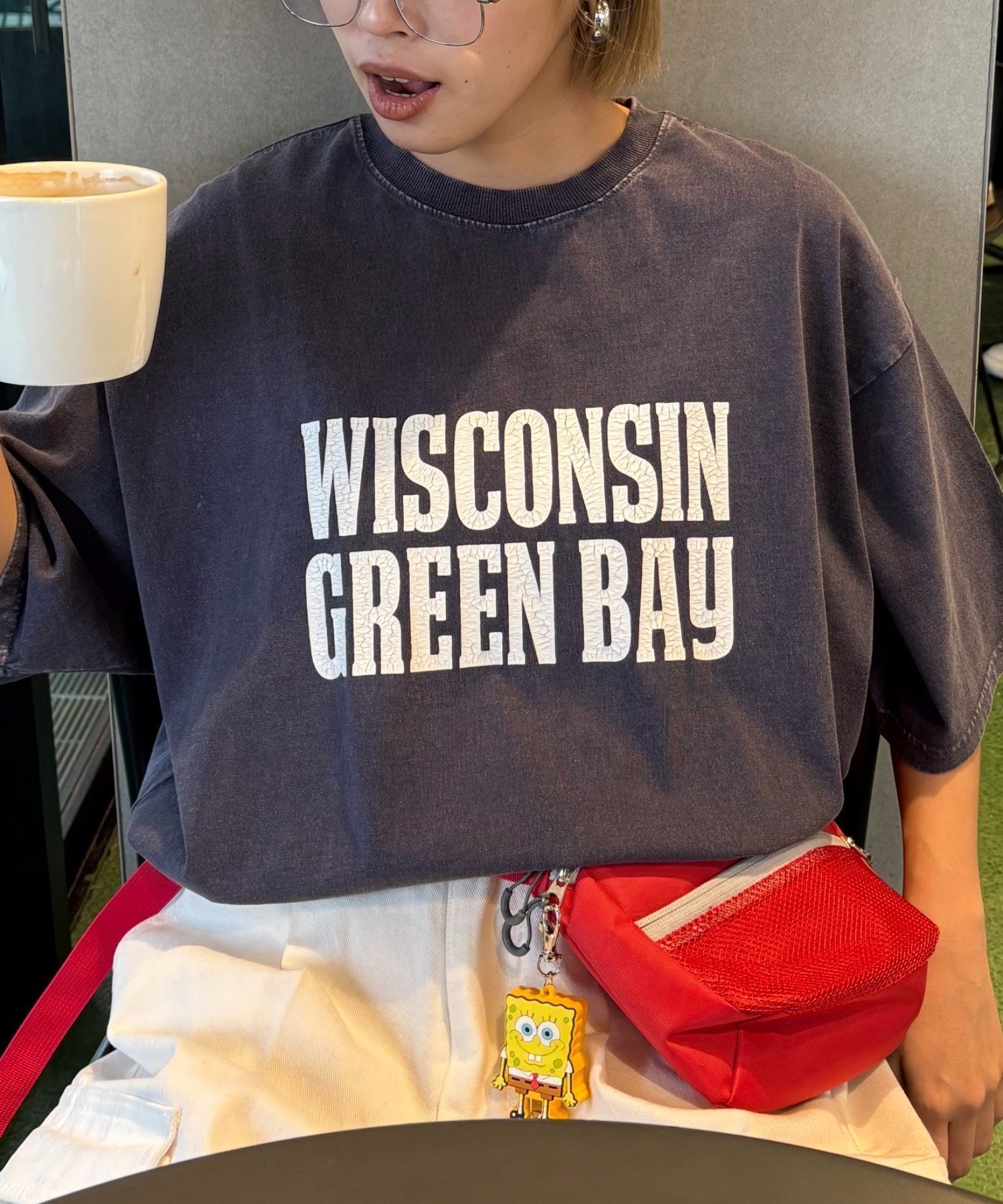 【チャオパニックティピー/CIAOPANIC TYPY】の【UNISEX】アシッドウォッシュ加工ロゴTEE インテリア・キッズ・メンズ・レディースファッション・服の通販 founy(ファニー) 　ファッション　Fashion　レディースファッション　Fashion for Women　ユニセックス　Unisex, Genderless　おすすめ　Recommended / Our Picks　ウォッシュ　Washed Finish　カーゴパンツ　Cargo Pants, Utility Pants　スウェット / スエット　Sweatshirt, Sweatwear　フリル　Frill, Ruffle　プリント　Print, Printed Pattern　ワイド　Wide, Wide Fit　ヴィンテージ　Vintage Style　ネイビー|ID: prp329100004480233 ipo3291000000033297722