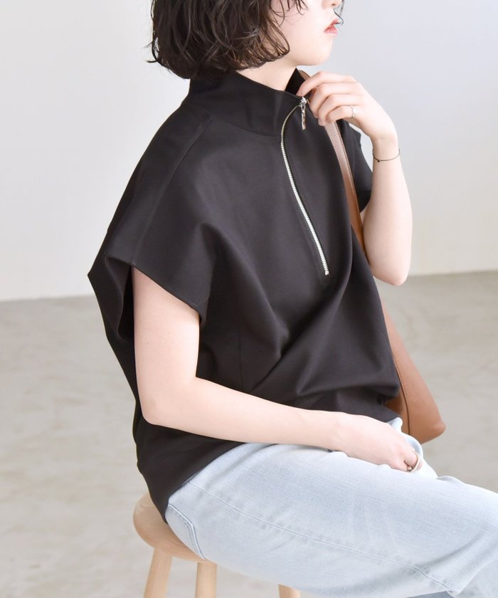 【シップス フォー ウィメン/SHIPS】のquaranciel 洗濯機可能 ライト ポンチ ハーフジップ フレンチスリーブ TEE インテリア・キッズ・メンズ・レディースファッション・服の通販 founy(ファニー) https://founy.com/ ファッション Fashion レディースファッション WOMEN 洗える Washable カーゴパンツ Cargo Pants キャミ Cami ジップ Zip スウェット Sweat スリーブ Sleeve タンク Tank デニム Denim 人気 Popularity ハーフ Half フェミニン Feminine フレンチ French リラックス Relax おすすめ Recommend 2025年 2025 2025春夏・S/S Ss,Spring/Summer,2025 |ID: prp329100004480279 ipo3291000000031954509