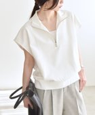 【シップス フォー ウィメン/SHIPS】のquaranciel 洗濯機可能 ライト ポンチ ハーフジップ フレンチスリーブ TEE オフホワイト|ID: prp329100004480279 ipo3291000000031954512
