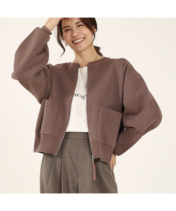 【アバハウスマヴィ/abahouse mavie】のラメプレーティングブルゾン インテリア・キッズ・メンズ・レディースファッション・服の通販 founy(ファニー) https://founy.com/ ファッション Fashion レディースファッション WOMEN アウター Coat Outerwear ブルゾン Blouson/Jackets インナー Inner コンパクト Compact ジップ Zip バランス Balance パッチ Patch ブルゾン Blouson ポケット Pocket |ID: prp329100004480479 ipo3291000000031587332