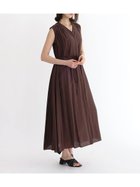 【ラシュッド/LASUD】のレーヨン混ウェーブタックワンピース ダークブラウン|ID: prp329100004481144 ipo3291000000031904672