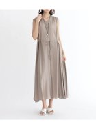 【ラシュッド/LASUD】のレーヨン混ウェーブタックワンピース グレージュ|ID: prp329100004481144 ipo3291000000032721925