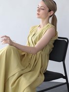 【ラシュッド/LASUD】のレーヨン混ウェーブタックワンピース マスタード|ID: prp329100004481144 ipo3291000000032721933