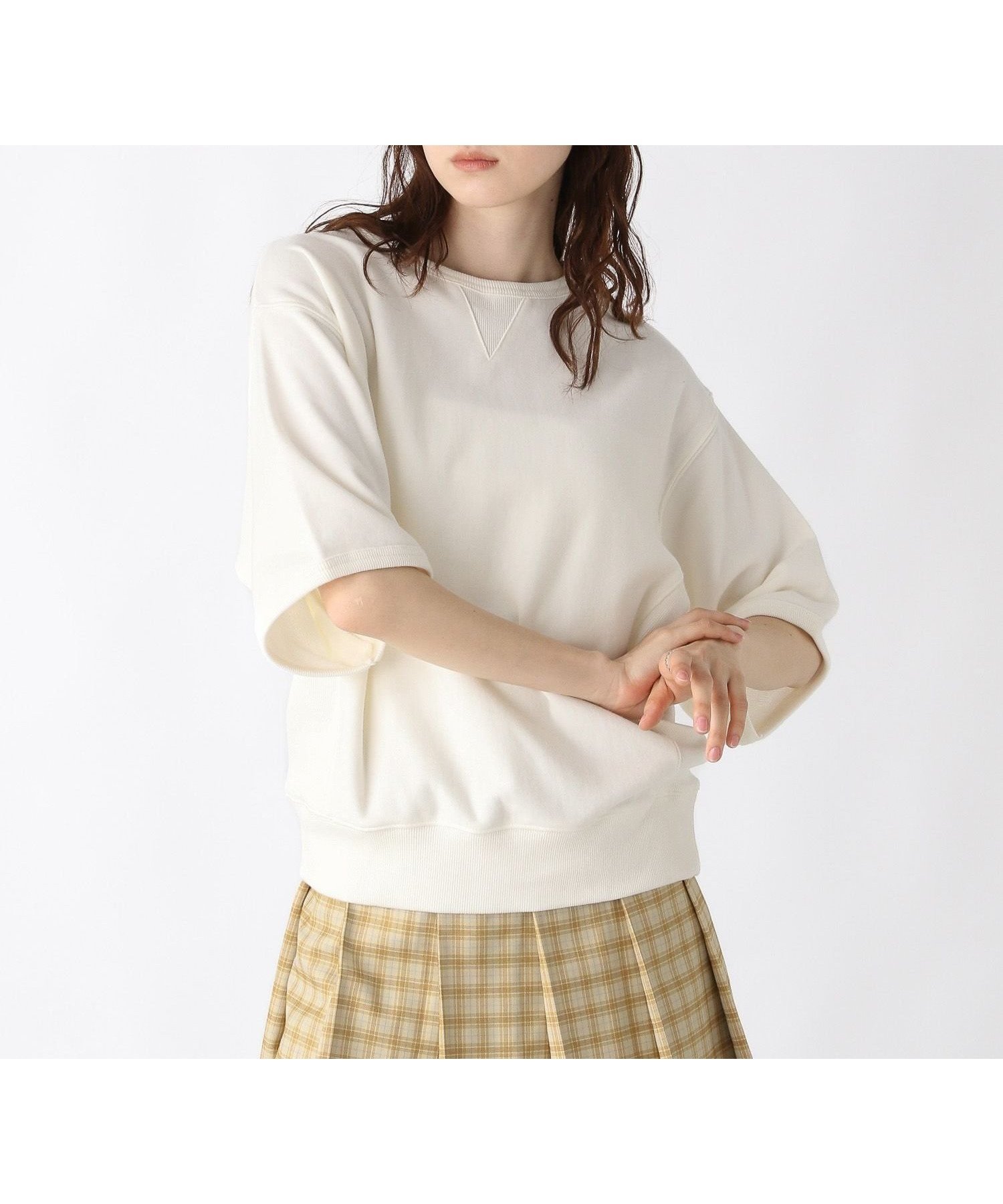 【ジーナシス/JEANASiS】のTCキリカエスウェットSS インテリア・キッズ・メンズ・レディースファッション・服の通販 founy(ファニー) 　ファッション　Fashion　レディースファッション　WOMEN　トップス・カットソー　Tops/Tshirt　パーカ　Sweats　スウェット　Sweat　おすすめ　Recommend　デニム　Denim　フロント　Front　ベーシック　Basic　ロング　Long　ヴィンテージ　Vintage　オフホワイト|ID: prp329100004481265 ipo3291000000031946871