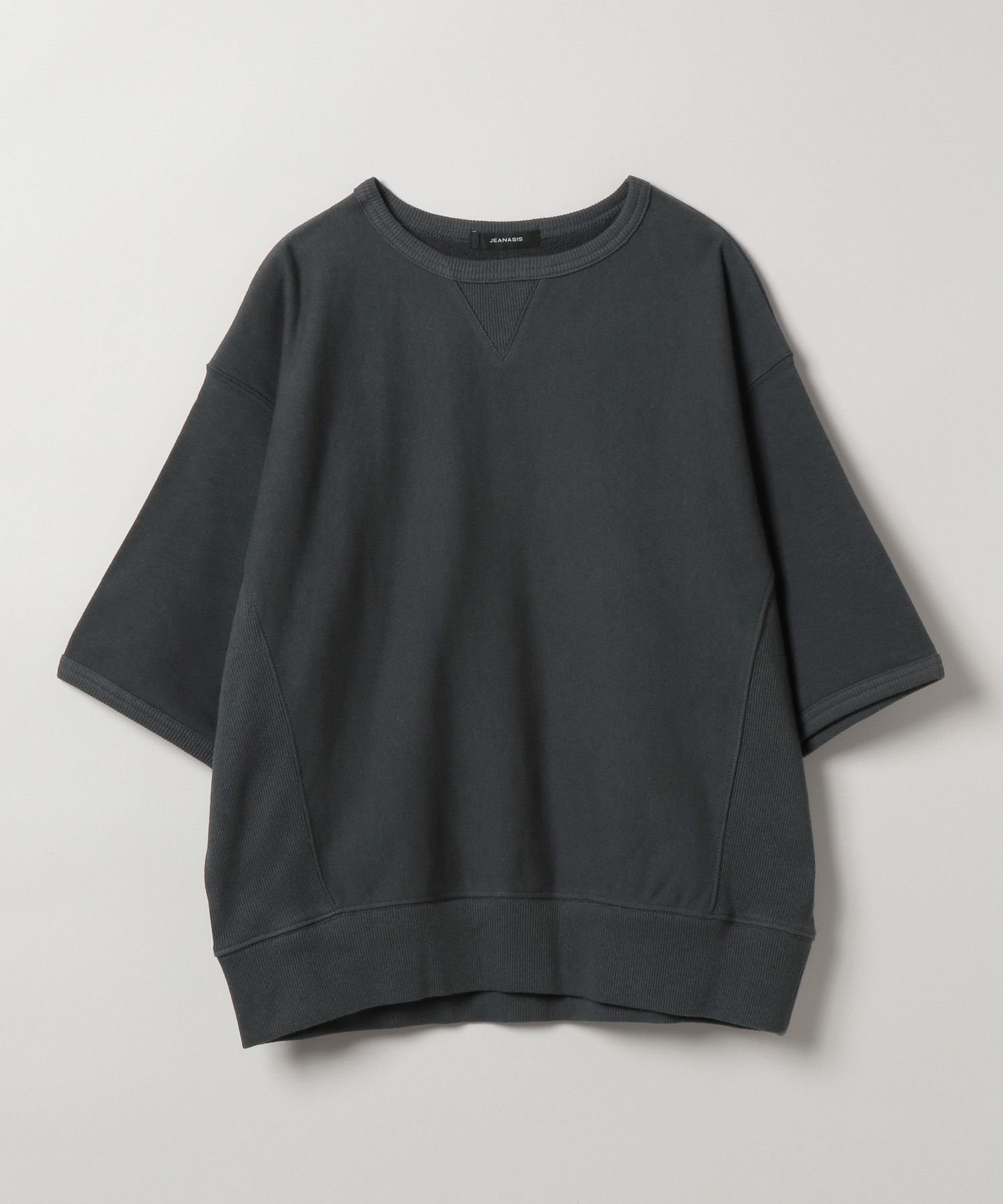【ジーナシス/JEANASiS】のTCキリカエスウェットSS インテリア・キッズ・メンズ・レディースファッション・服の通販 founy(ファニー) 　ファッション　Fashion　レディースファッション　WOMEN　トップス・カットソー　Tops/Tshirt　パーカ　Sweats　スウェット　Sweat　おすすめ　Recommend　デニム　Denim　フロント　Front　ベーシック　Basic　ロング　Long　ヴィンテージ　Vintage　スミクロ|ID: prp329100004481265 ipo3291000000031946875