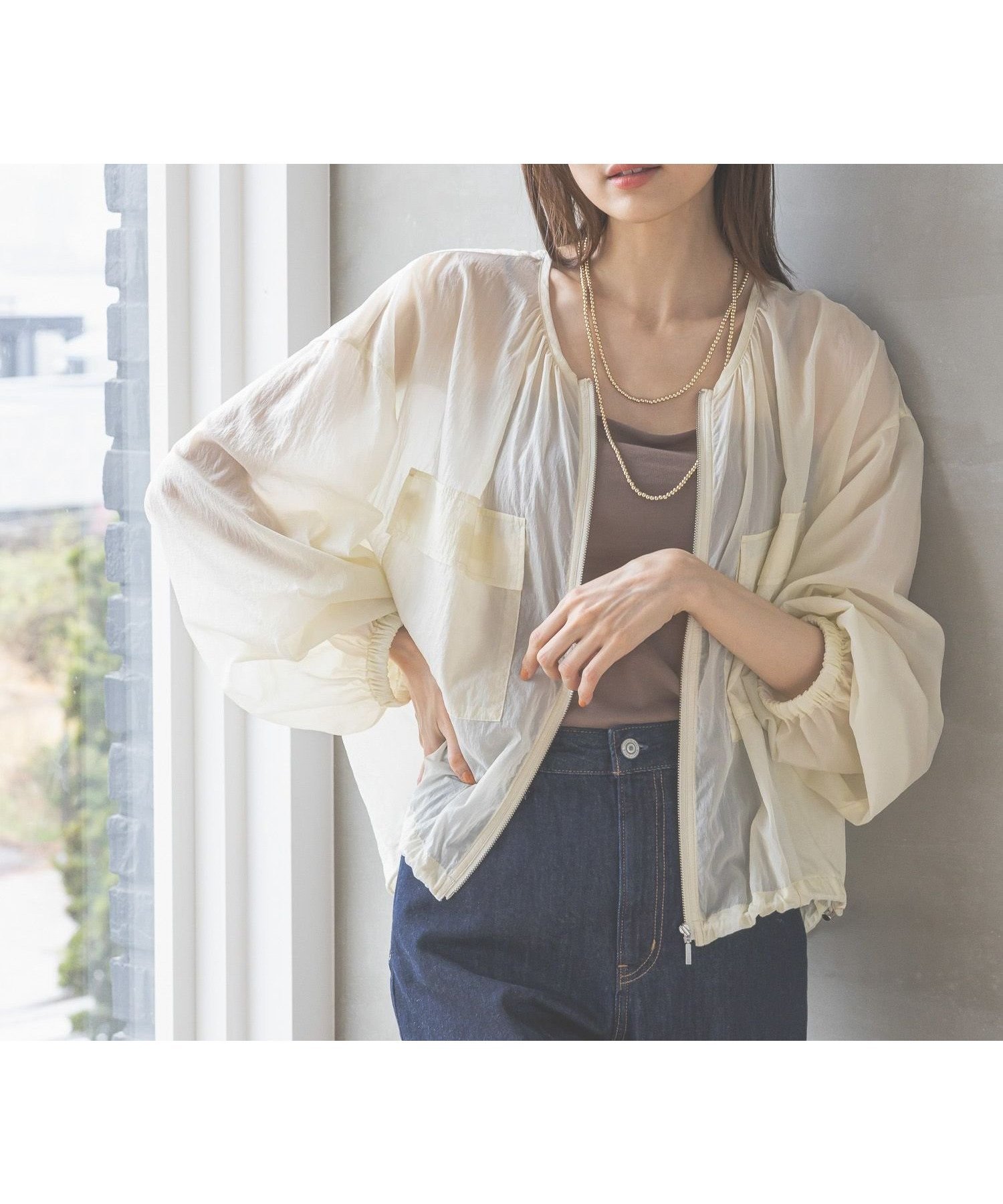 【グローバルワーク/GLOBAL WORK】のエアかるシアーブルゾン/289975 インテリア・キッズ・メンズ・レディースファッション・服の通販 founy(ファニー) 　ファッション　Fashion　レディースファッション　WOMEN　アウター　Coat Outerwear　ブルゾン　Blouson/Jackets　シアー　Sheer　フェミニン　Feminine　ブルゾン　Blouson　ポケット　Pocket　ワイド　Wide　軽量　Lightweight　アイボリー08|ID: prp329100004481298 ipo3291000000031931952