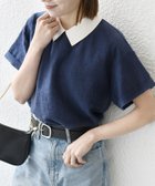【シップス フォー ウィメン/SHIPS】のSHIPS any 洗濯機可能 フラワー ジャカード バイカラー プルオーバー シャツ ネイビー|ID: prp329100004481765 ipo3291000000031625992