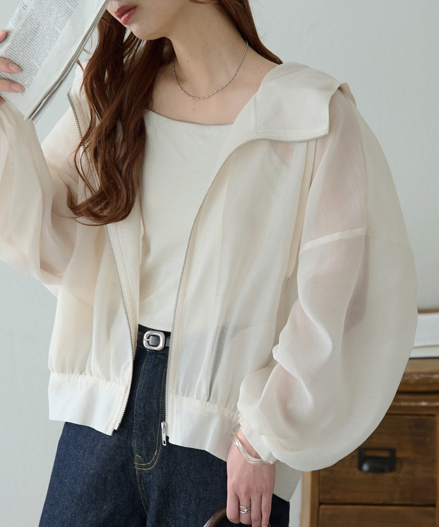 【ディスコート/Discoat】の【WEB限定】シアーフードマウンテンパーカー インテリア・キッズ・メンズ・レディースファッション・服の通販 founy(ファニー) 　ファッション　Fashion　レディースファッション　WOMEN　トップス・カットソー　Tops/Tshirt　パーカ　Sweats　おすすめ　Recommend　コンパクト　Compact　シアー　Sheer　デニム　Denim　パーカー　Hoodie　フレア　Flare　ワイド　Wide　エレガント 上品　Elegant　人気　Popularity　夏　Summer　定番　Standard　ライトベージュ|ID: prp329100004481948 ipo3291000000031980864
