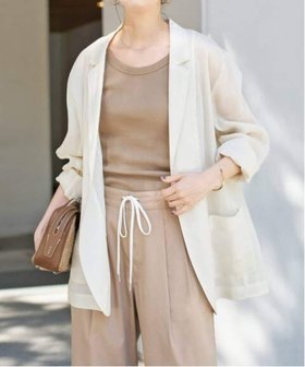 【スピック&スパン/Spick & Span】 ラミーミックスシアージャケット人気、トレンドファッション・服の通販 founy(ファニー) ファッション Fashion レディースファッション WOMEN アウター Coat Outerwear ジャケット Jackets おすすめ Recommend シンプル Simple パターン Pattern リネン Linen 夏 Summer 長袖 Long Sleeve |ID:prp329100004483366