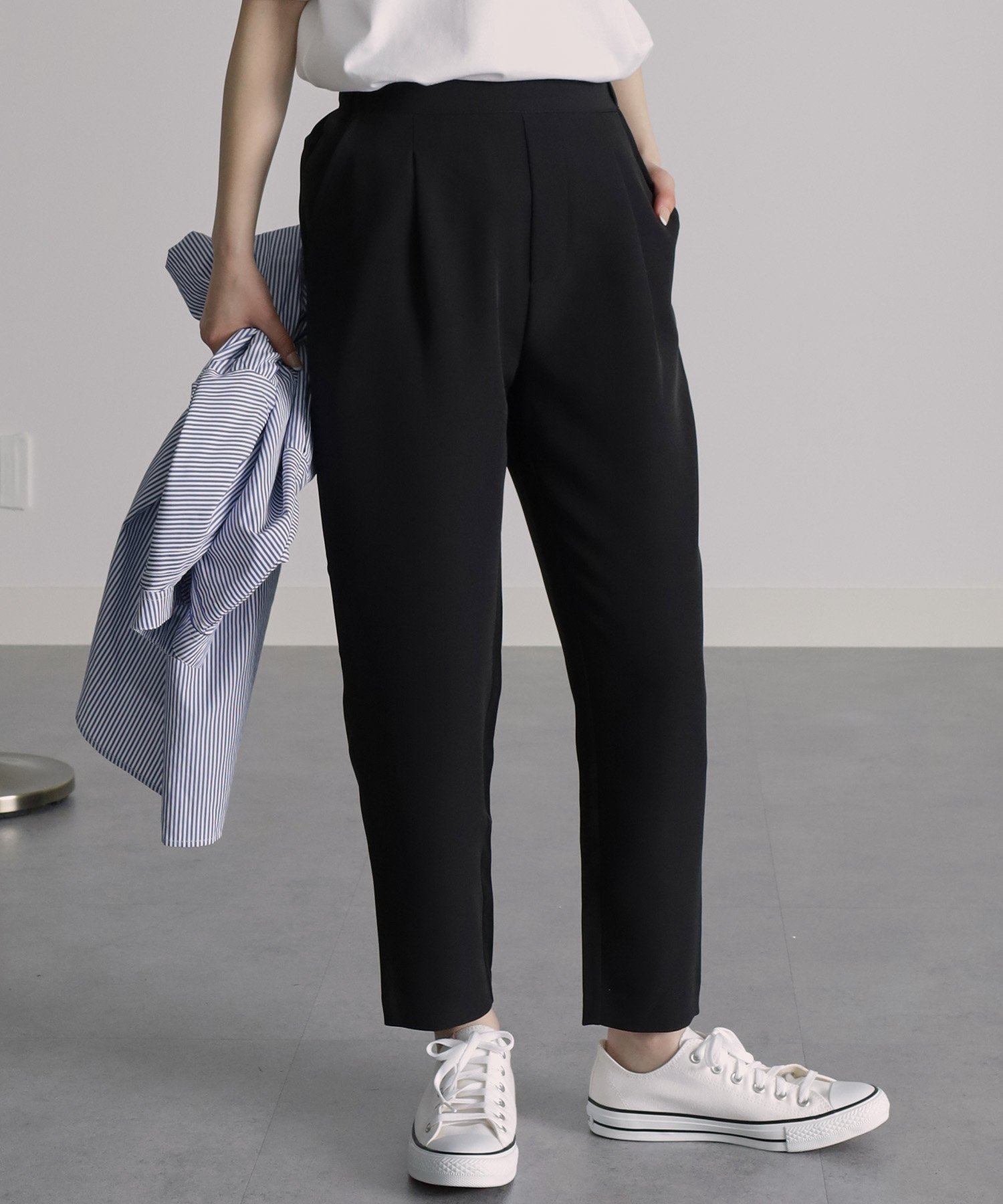 【ラナン/Ranan】の美脚シルエットタックパンツ(股下61cm) 人気、トレンドファッション・服の通販 founy(ファニー) 　ファッション　Fashion　レディースファッション　WOMEN　パンツ　Pants　ストレッチ　Stretch　ポケット　Pocket　定番　Standard　 other-1|ID: prp329100004483851 ipo3291000000031995068