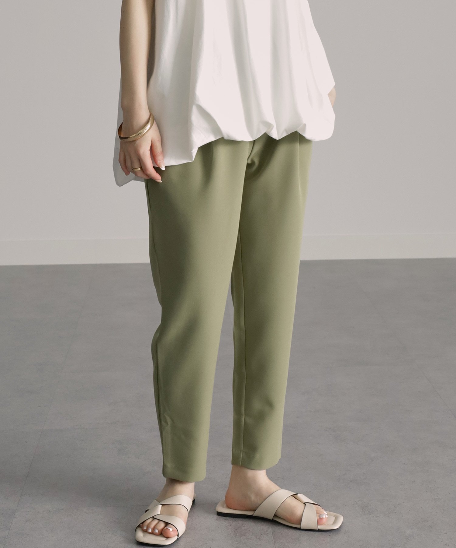 【ラナン/Ranan】の美脚シルエットタックパンツ(股下61cm) インテリア・キッズ・メンズ・レディースファッション・服の通販 founy(ファニー) 　ファッション　Fashion　レディースファッション　WOMEN　パンツ　Pants　ストレッチ　Stretch　ポケット　Pocket　定番　Standard　KK|ID: prp329100004483851 ipo3291000000031995074