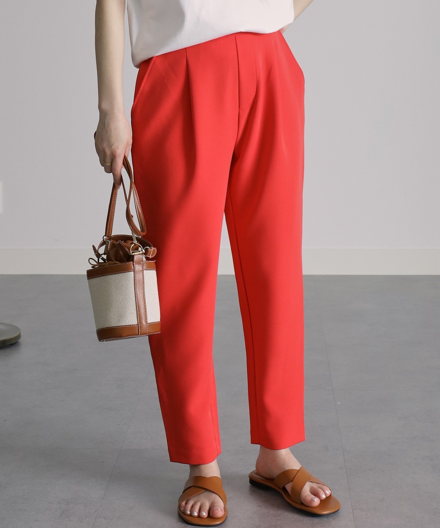 【ラナン/Ranan】の美脚シルエットタックパンツ(股下61cm) インテリア・キッズ・メンズ・レディースファッション・服の通販 founy(ファニー) 　ファッション　Fashion　レディースファッション　WOMEN　パンツ　Pants　ストレッチ　Stretch　ポケット　Pocket　定番　Standard　ORRE|ID: prp329100004483851 ipo3291000000031995083