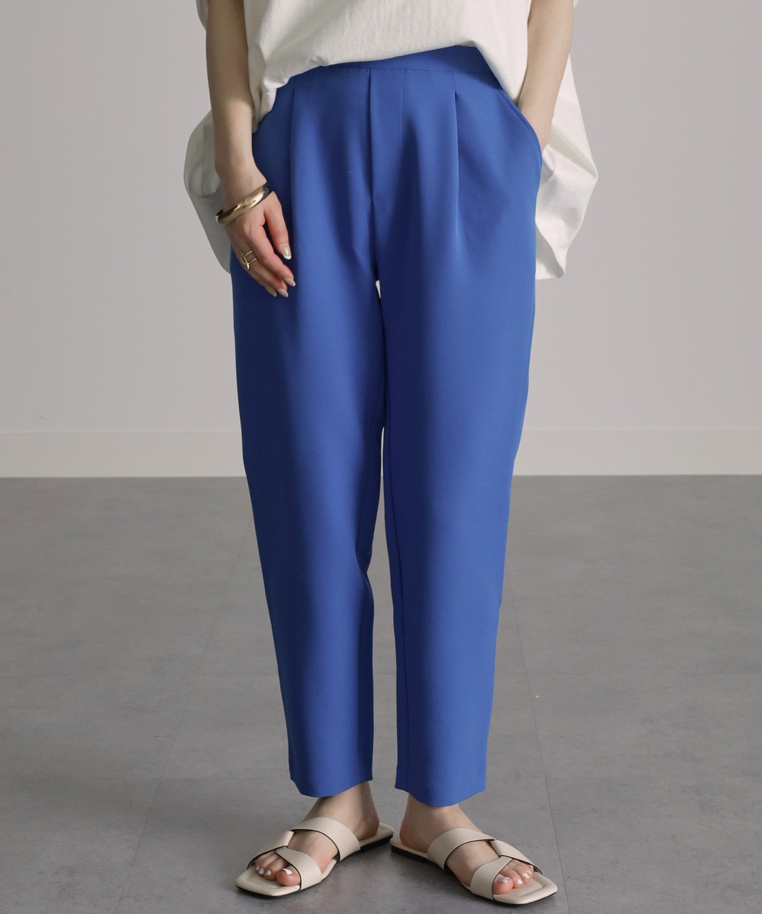 【ラナン/Ranan】の美脚シルエットタックパンツ(股下61cm) インテリア・キッズ・メンズ・レディースファッション・服の通販 founy(ファニー) 　ファッション　Fashion　レディースファッション　WOMEN　パンツ　Pants　ストレッチ　Stretch　ポケット　Pocket　定番　Standard　ROBU|ID: prp329100004483851 ipo3291000000031995089