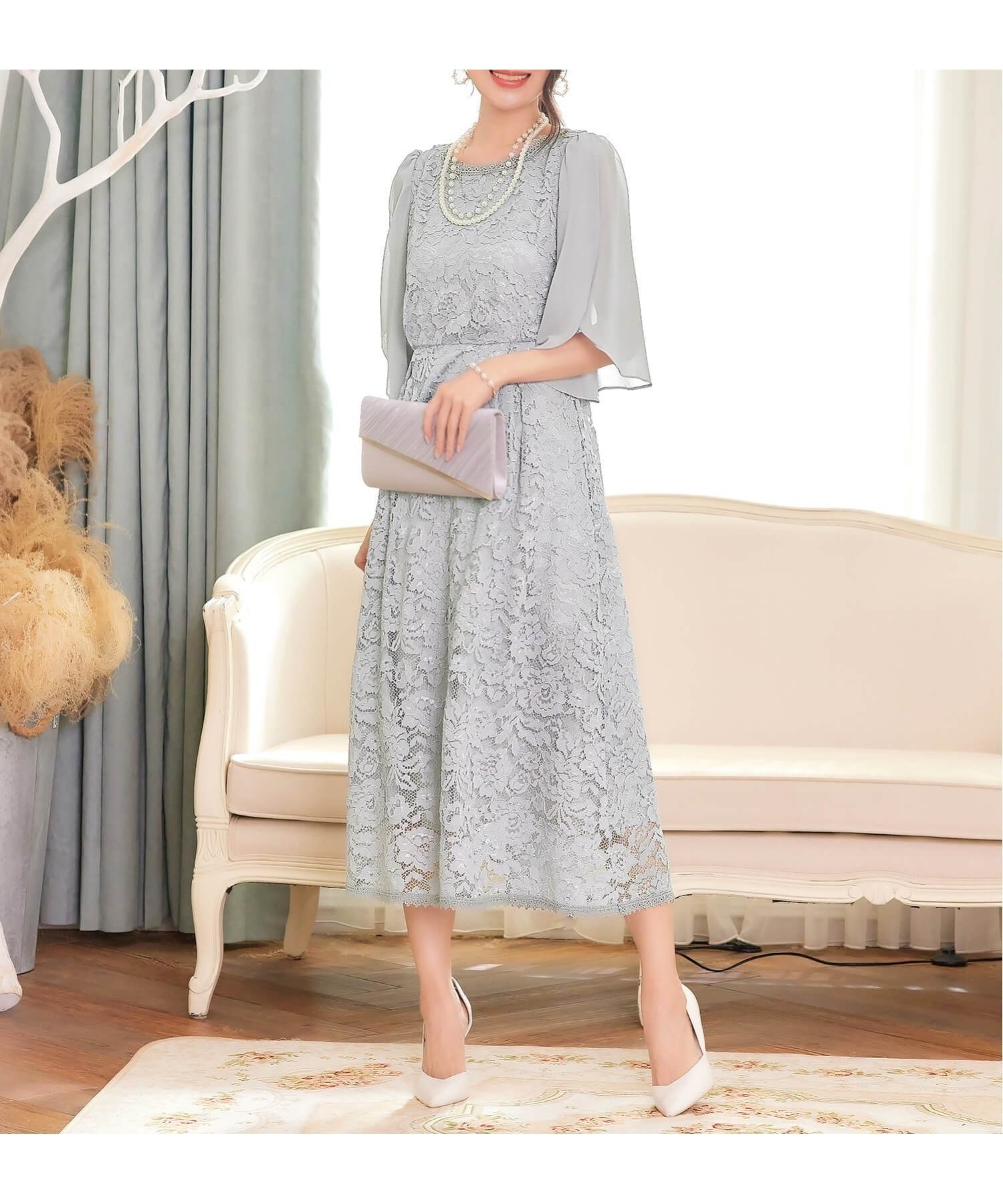 【ドレス/DRESS+】のドレス フォーマルワンピース フォーマルドレス パーティードレス インテリア・キッズ・メンズ・レディースファッション・服の通販 founy(ファニー) 　ファッション　Fashion　レディースファッション　Fashion for Women　ワンピース　Dresses　フォーマル・パーティードレス・結婚式用ドレス　Elegant & Casual Dresses　シフォン　Chiffon, Lightweight Fabric　スリーブ　Sleeve, Long Sleeve / Short Sleeve　チューリップ　Tube, Tube Top　ドッキング　Docking, Mixed Material　ドレス　Dress, One-Piece　レース　Lace, Lace Fabric　エレガント 上品　Elegant　二次会　After Party　結婚式　Wedding　グレー|ID: prp329100004483973 ipo3291000000033067028