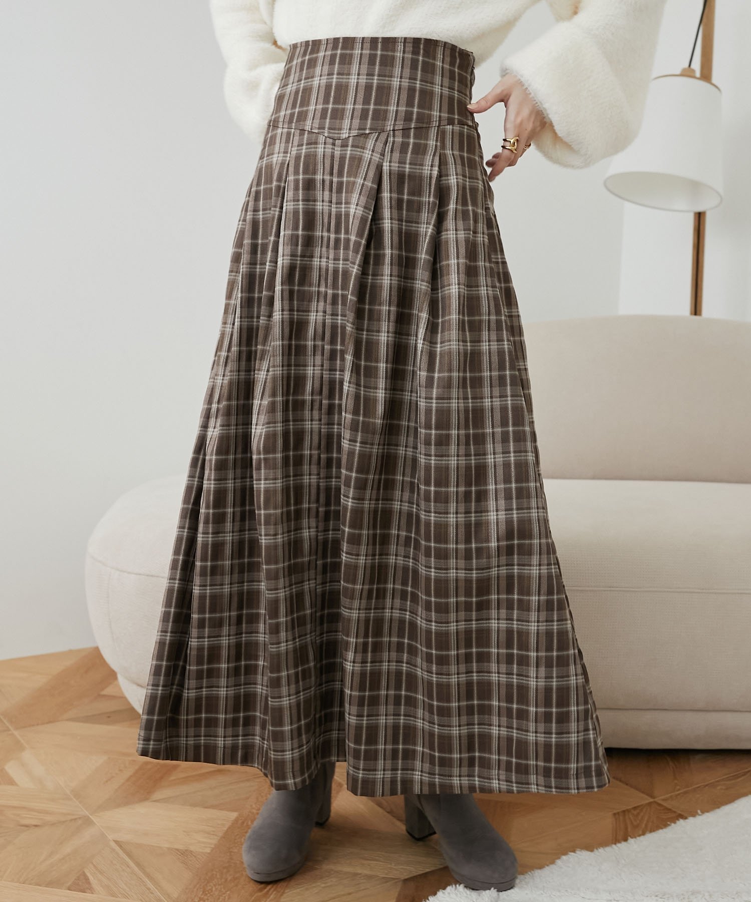 【マジェスティック レゴン/MAJESTIC LEGON】のバックレースアップフレアスカート インテリア・キッズ・メンズ・レディースファッション・服の通販 founy(ファニー) 　ファッション　Fashion　レディースファッション　WOMEN　スカート　Skirt　Aライン/フレアスカート　Flared A-Line Skirts　コルセット　Corset　フェミニン　Feminine　フレア　Flare　レース　Race　ロング　Long　ブラウン柄|ID: prp329100004484243 ipo3291000000031762294