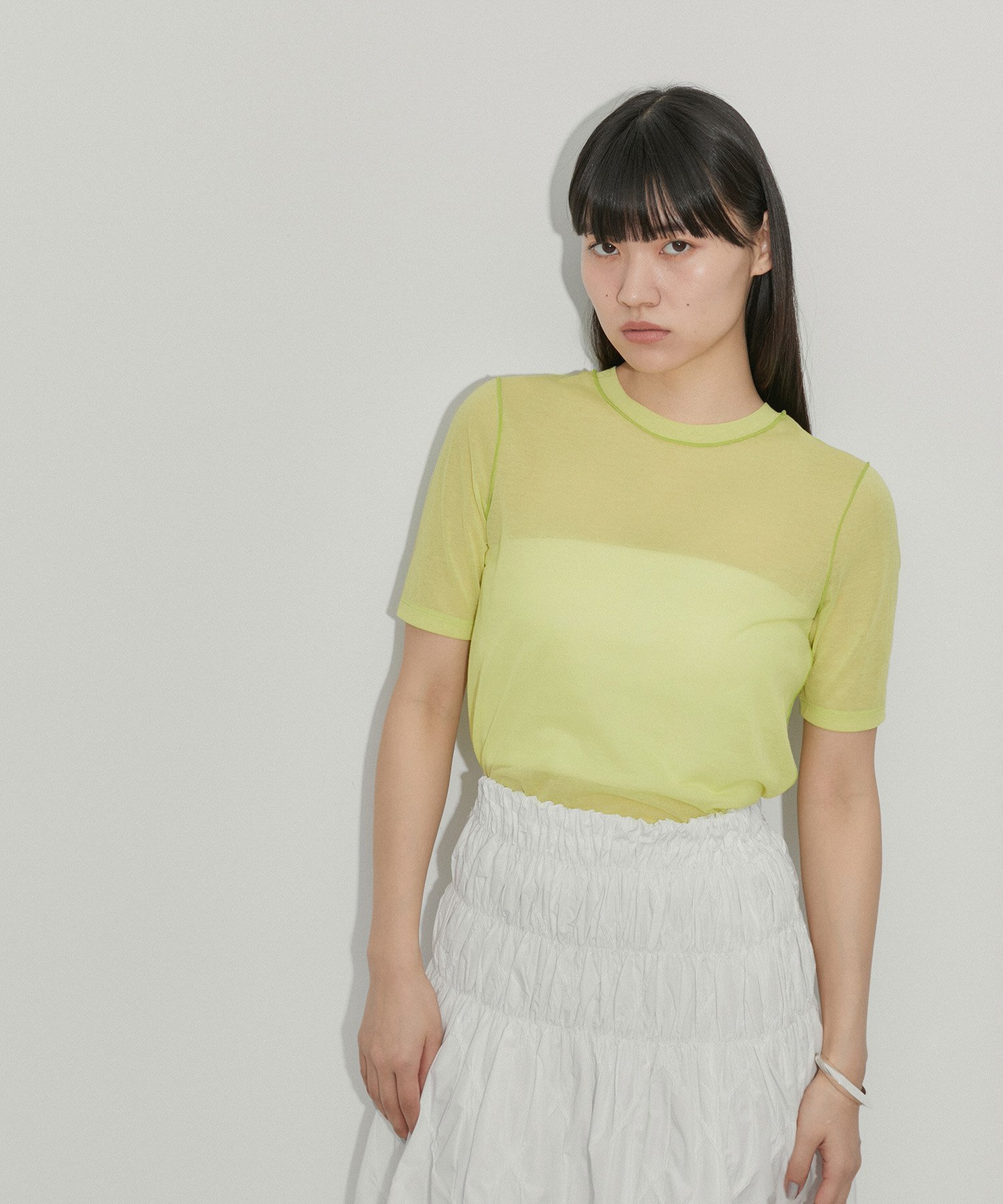 【アダム エ ロペ/ADAM ET ROPE'】のシアーハイゲージTEE インテリア・キッズ・メンズ・レディースファッション・服の通販 founy(ファニー) 　ファッション　Fashion　レディースファッション　WOMEN　イエロー　Yellow　インナー　Inner　春　Spring　カットソー　Cut And Sew　キャミソール　Camisole　シアー　Sheer　シンプル　Simple　ジャケット　Jacket　タンク　Tank　ベーシック　Basic　ボトム　Bottom　羽織　Haori　S/S・春夏　Ss・Spring/Summer　おすすめ　Recommend　夏　Summer　2024年　2024　2024春夏・S/S　Ss,Spring/Summer,2024　キミドリ(34)|ID: prp329100004484503 ipo3291000000031997838