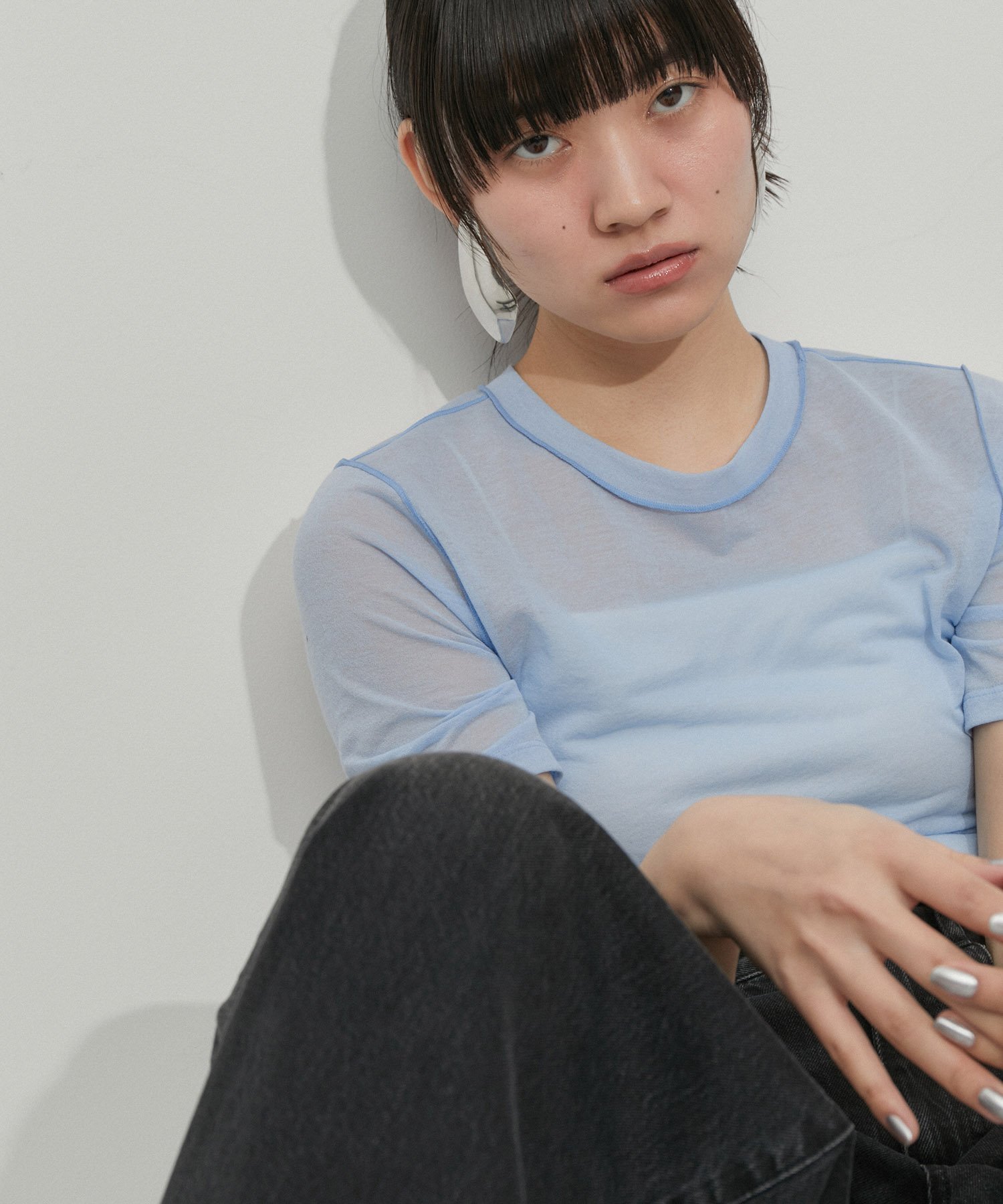 【アダム エ ロペ/ADAM ET ROPE'】のシアーハイゲージTEE インテリア・キッズ・メンズ・レディースファッション・服の通販 founy(ファニー) 　ファッション　Fashion　レディースファッション　WOMEN　イエロー　Yellow　インナー　Inner　春　Spring　カットソー　Cut And Sew　キャミソール　Camisole　シアー　Sheer　シンプル　Simple　ジャケット　Jacket　タンク　Tank　ベーシック　Basic　ボトム　Bottom　羽織　Haori　S/S・春夏　Ss・Spring/Summer　おすすめ　Recommend　夏　Summer　2024年　2024　2024春夏・S/S　Ss,Spring/Summer,2024　サックス(48)|ID: prp329100004484503 ipo3291000000031997839
