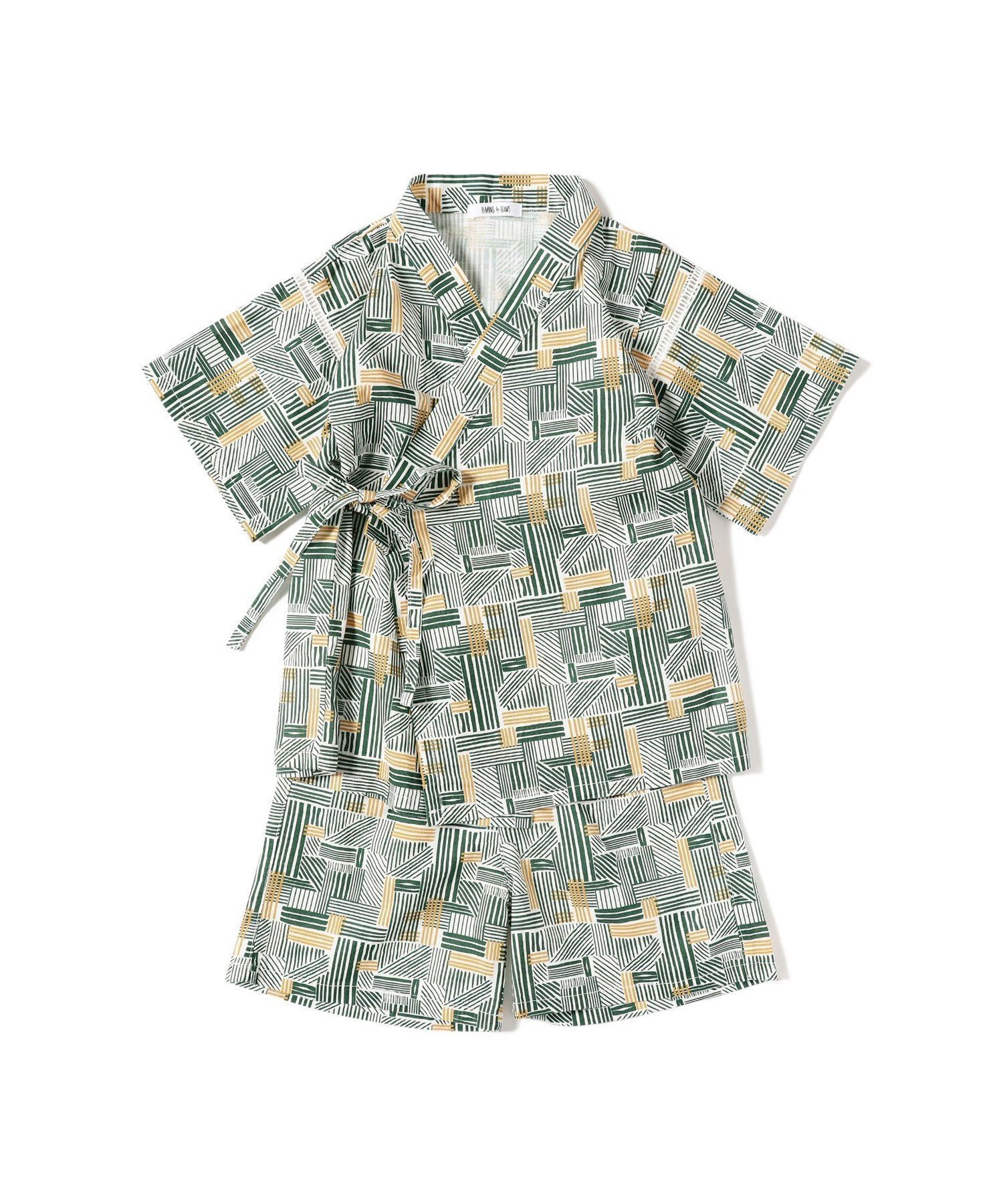 【その他のブランド/Other】の甚平(90~140cm) インテリア・キッズ・メンズ・レディースファッション・服の通販 founy(ファニー) 　ファッション　Fashion　キッズファッション　KIDS　おすすめ　Recommend　フィット　Fit　モダン　Modern　夏　Summer　幾何学柄|ID: prp329100004484539 ipo3291000000031612450