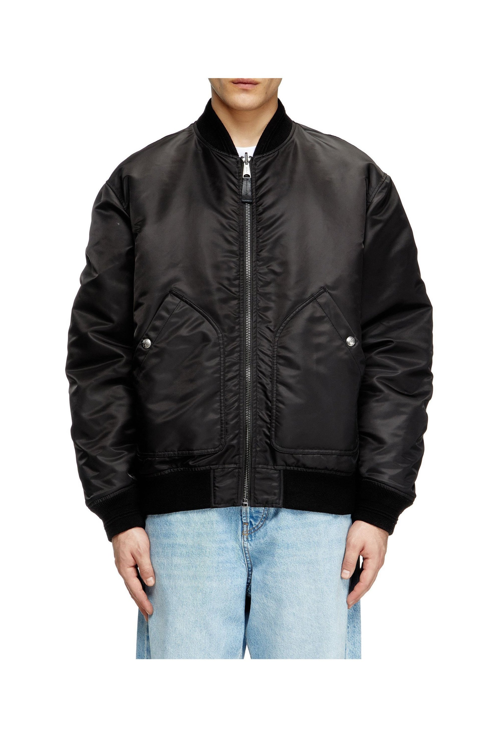 【ディーゼル/DIESEL / MEN】のメンズ ボンバージャケット エンブロイダリー インテリア・キッズ・メンズ・レディースファッション・服の通販 founy(ファニー) 　ファッション　Fashion　メンズファッション　MEN　なめらか　Smooth　エンブロイダリー　Embroidery　サテン　Satin　シンプル　Simple　ビッグ　Big　ポケット　Pocket　メンズ　Mens　リバーシブル　Reversible　ブラック|ID: prp329100004484581 ipo3291000000031612701
