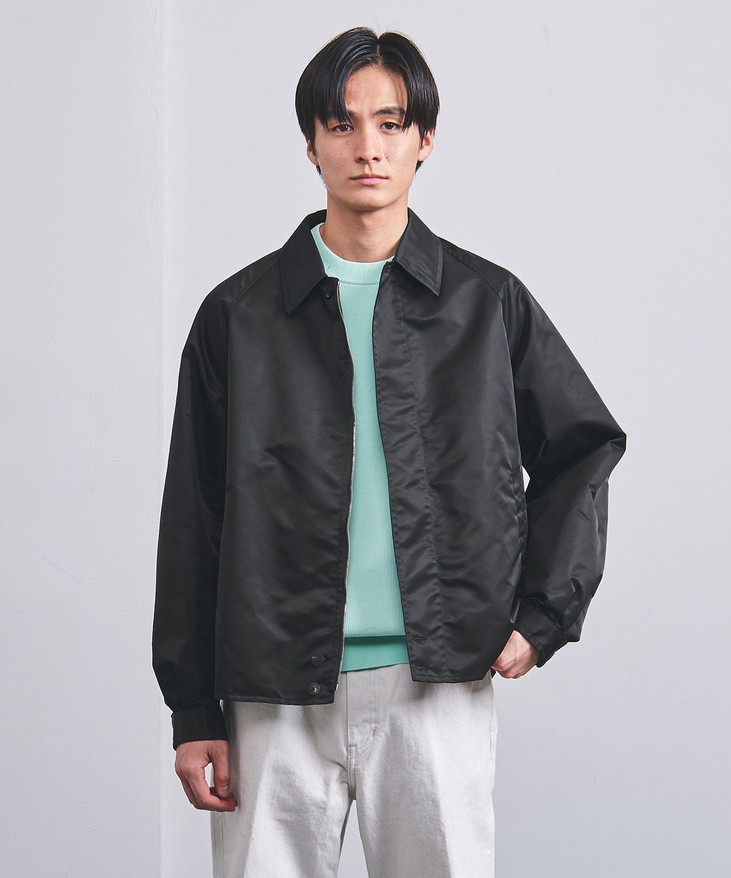 【ユナイテッドアローズ/UNITED ARROWS / MEN】のナイロン ハリントンブルゾン -撥水- インテリア・キッズ・メンズ・レディースファッション・服の通販 founy(ファニー) 　ファッション　Fashion　メンズファッション　MEN　おすすめ　Recommend　ショート　Short　フロント　Front　モダン　Modern　ワイド　Wide　エレガント 上品　Elegant　BLACK|ID: prp329100004484660 ipo3291000000031613251
