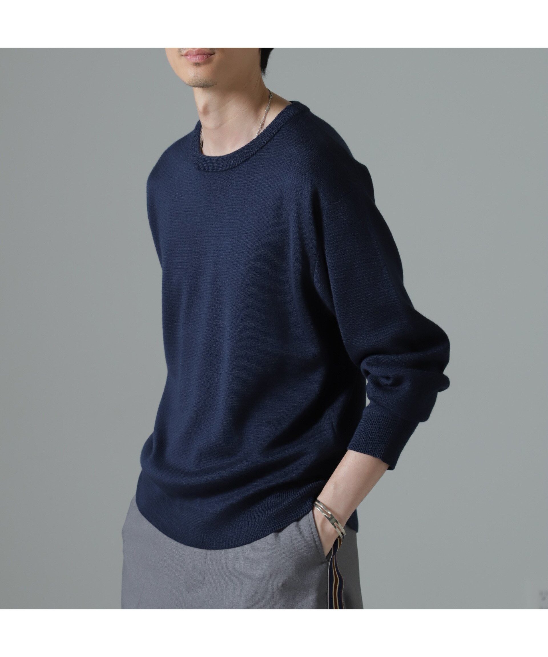 【ナノ ユニバース/nano universe / MEN】のタスマニアミックス ミラノリブリラックスクルーネックニット 人気、トレンドファッション・服の通販 founy(ファニー) 　ファッション　Fashion　メンズファッション　MEN　2024年　2024　2024-2025秋冬・A/W　Aw/Autumn/Winter/Fw/Fall/2024-2025　おすすめ　Recommend　インナー　Inner　シンプル　Simple　ジャケット　Jacket　スタンダード　Standard　ミックス　Mix　ミラノリブ　Milan Ribs　 other-1|ID: prp329100004484764 ipo3291000000031613776