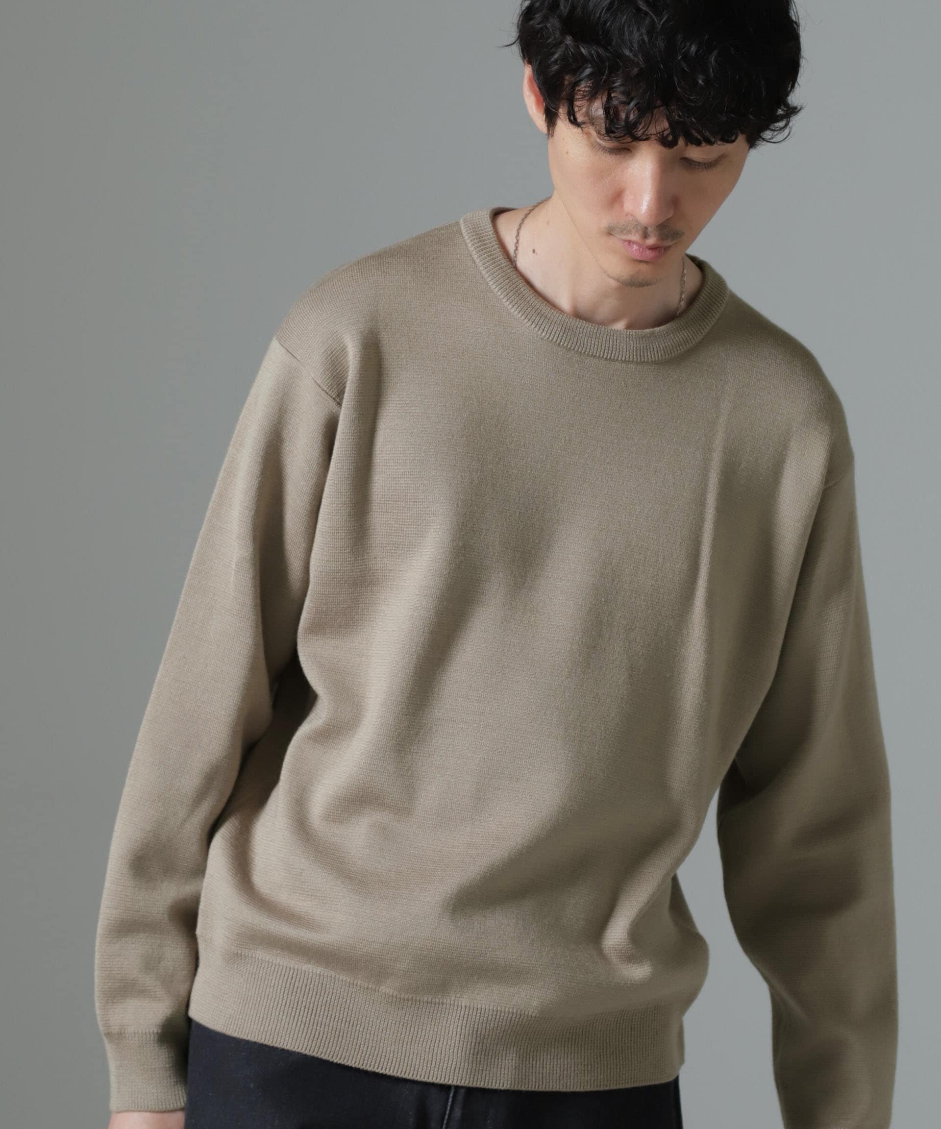 【ナノ ユニバース/nano universe / MEN】のタスマニアミックス ミラノリブリラックスクルーネックニット インテリア・キッズ・メンズ・レディースファッション・服の通販 founy(ファニー) 　ファッション　Fashion　メンズファッション　MEN　2024年　2024　2024-2025秋冬・A/W　Aw/Autumn/Winter/Fw/Fall/2024-2025　おすすめ　Recommend　インナー　Inner　シンプル　Simple　ジャケット　Jacket　スタンダード　Standard　ミックス　Mix　ミラノリブ　Milan Ribs　グレージュ3|ID: prp329100004484764 ipo3291000000031613779