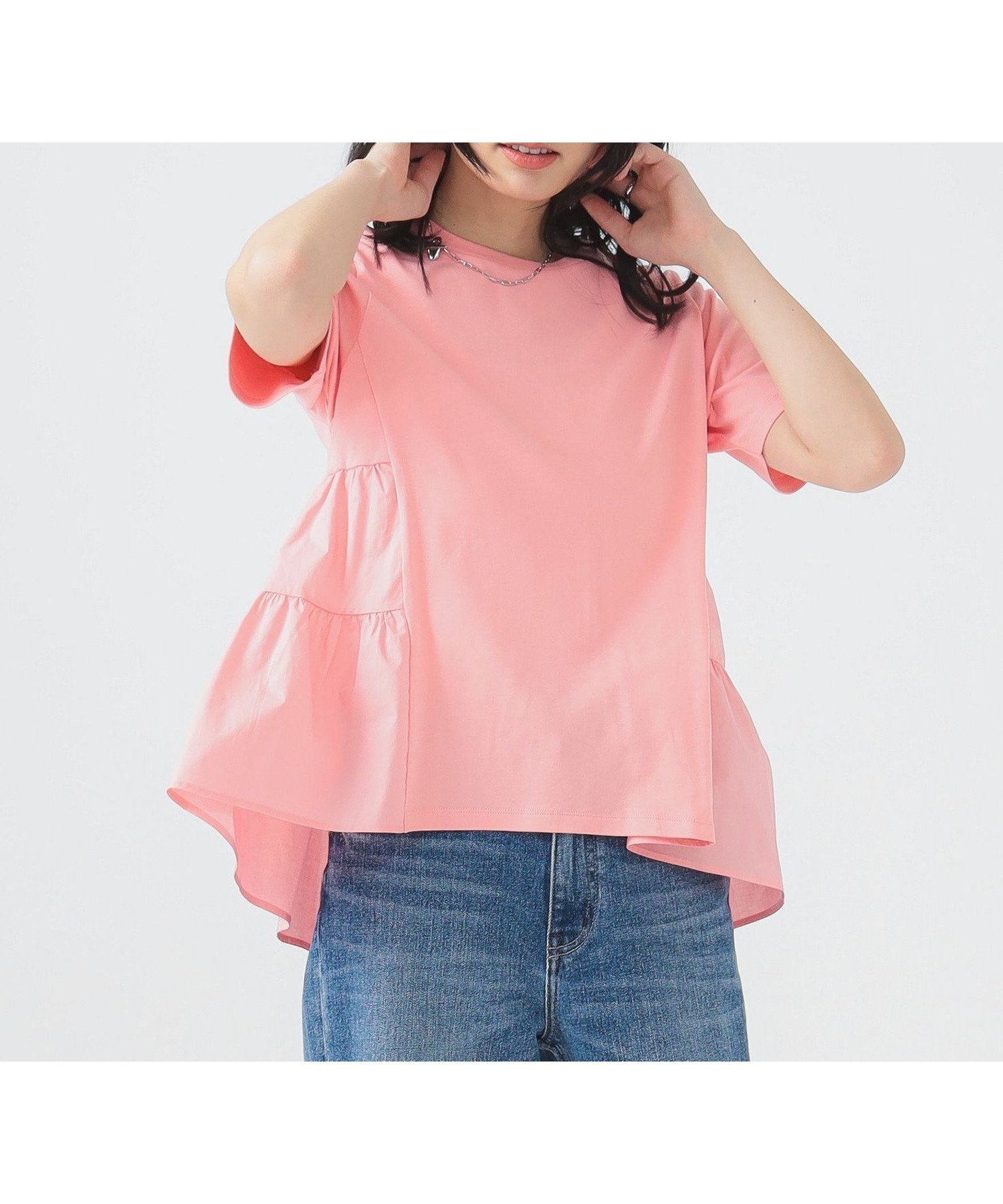【ビーミングライフストアバイビームス/B:MING LIFE STORE by BEAMS】の【7/25再値下げ】サイド ティアード プルオーバー 25SS きれいめ Tシャツ ウォッシャブル 体型カバー シルエット デザイン 着映え インテリア・キッズ・メンズ・レディースファッション・服の通販 founy(ファニー) 　ファッション　Fashion　レディースファッション　Fashion for Women　トップス・カットソー　Cut & Sew Tops　シャツ・ブラウス・オフィスカジュアル　Elegant Blouses & Button-Ups　ロングTシャツ・Tシャツ　Longline T-Shirts & Tees　カジュアルプルオーバー・ニットトップス　Pullovers & Knit Tops / Casual Pullovers　ウォッシャブル　Machine Washable　カーゴパンツ　Cargo Pants, Utility Pants　ティアード　Tiered, Tiered Style　デニム　Denim, Jeans Material　おすすめ　Recommended / Our Picks　2025年　2025　2025春夏・S/S　Spring/Summer 2025 SS25　PINK|ID: prp329100004484818 ipo3291000000033186898