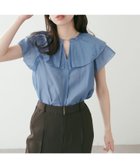 【ナチュラルクチュール/natural couture】のタックフリル衿スキッパーあきブラウス ブルー|ID: prp329100004485724 ipo3291000000031801061
