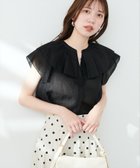 【ナチュラルクチュール/natural couture】のタックフリル衿スキッパーあきブラウス ブラック|ID: prp329100004485724 ipo3291000000031801065