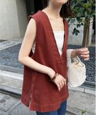 【ディスコート/Discoat】の【WEB限定】USコットンフリンジ深Vベスト ブラウン|ID: prp329100004485769 ipo3291000000031990753