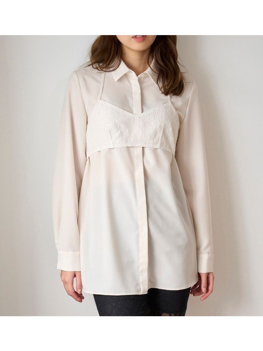 【スナイデル/SNIDEL】のビスチェレイヤードシャツ インテリア・キッズ・メンズ・レディースファッション・服の通販 founy(ファニー) 　ファッション　Fashion　レディースファッション　WOMEN　トップス・カットソー　Tops/Tshirt　シャツ/ブラウス　Shirts/Blouses　ビスチェ　Bustier　とろみ　Thickness　シアー　Sheer　シフォン　Chiffon　ジョーゼット　Georgette　スカーフ　Scarf　チュニック　Tunic　トレンド　Trend　ビスチェ　Bustier　ミックス　Mix　リラックス　Relax　レース　Race　ロマンティック　Romantic　人気　Popularity　今季　This Season　OWHT[002]|ID: prp329100004485776 ipo3291000000031621074