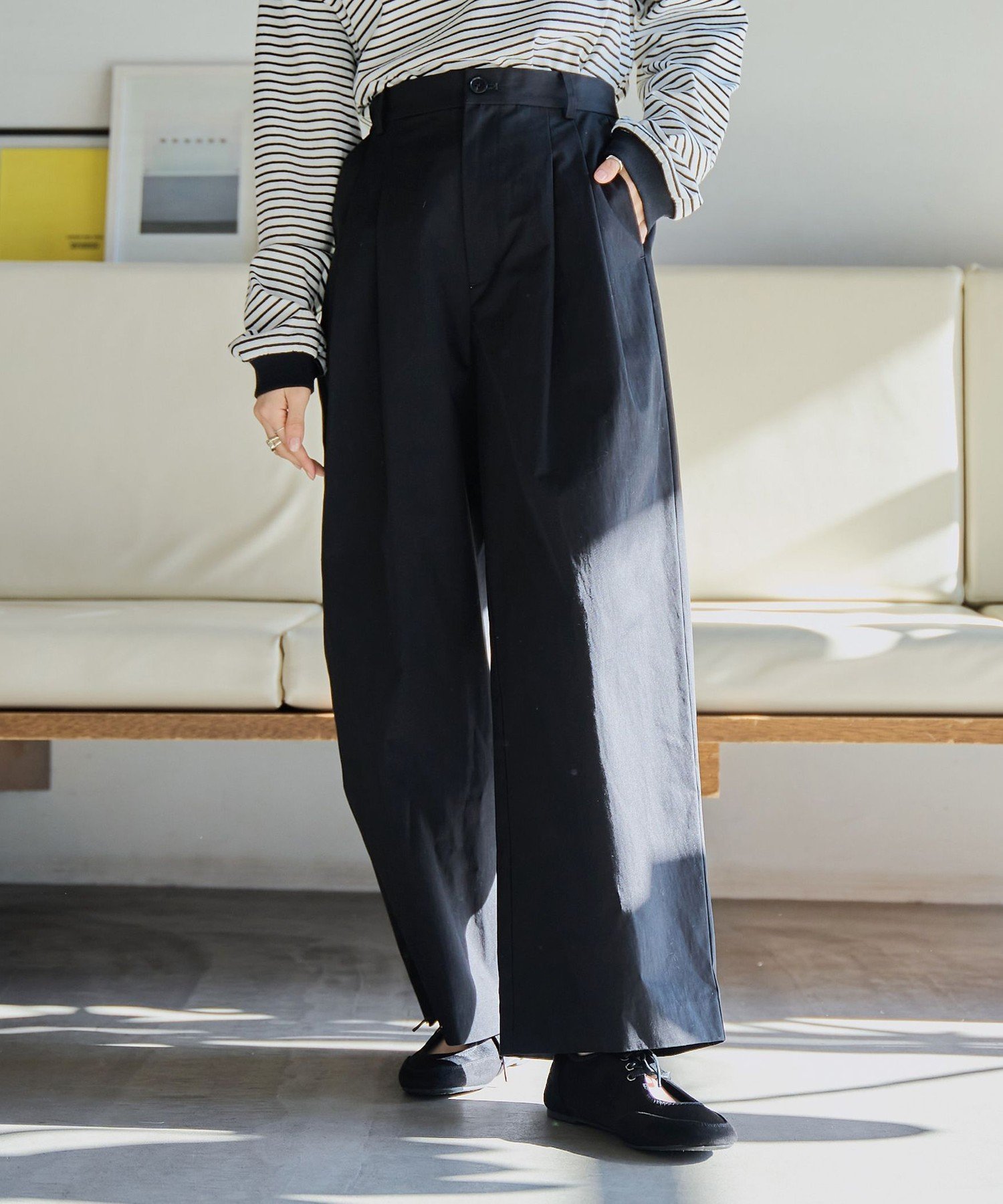 【コーエン/COEN】のコットンナイロンツータックワイドパンツ 人気、トレンドファッション・服の通販 founy(ファニー) 　ファッション　Fashion　レディースファッション　WOMEN　パンツ　Pants　サロペット　Overalls　シューズ　Shoes　トレンド　Trend　フェイク　Fake　ポケット　Pocket　リラックス　Relax　ルーズ　Loose　ワイド　Wide　 other-1|ID: prp329100004486111 ipo3291000000031994568