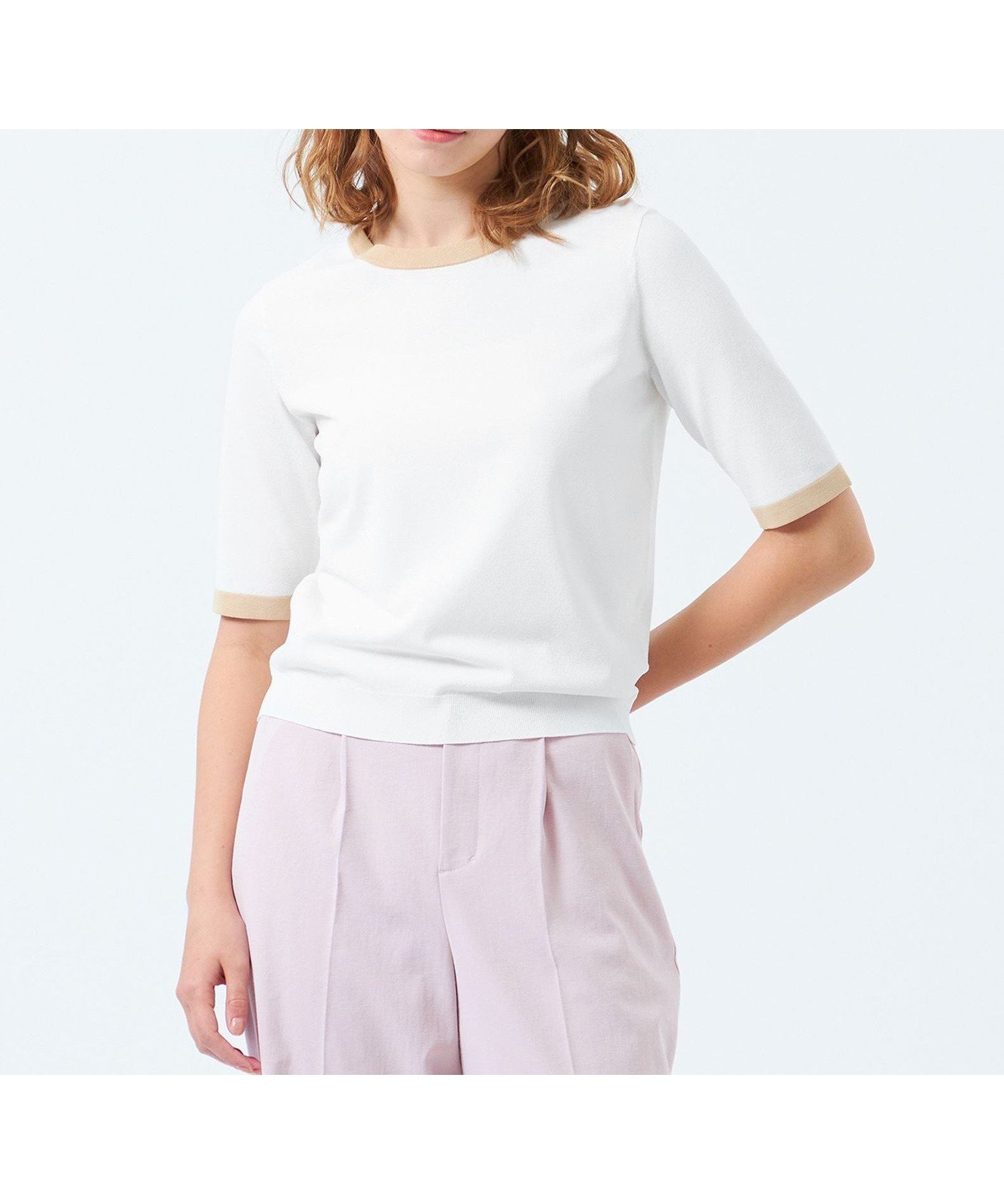 【マッキントッシュ フィロソフィー/MACKINTOSH PHILOSOPHY】のバイカラートリムニットプルオーバー インテリア・キッズ・メンズ・レディースファッション・服の通販 founy(ファニー) 　ファッション　Fashion　レディースファッション　WOMEN　トップス・カットソー　Tops/Tshirt　ニット　Knit Tops　プルオーバー　Pullover　おすすめ　Recommend　アンサンブル　Ensemble　カーディガン　Cardigan　ストレッチ　Stretch　トリミング　Trimming　フィット　Fit　夏　Summer　春　Spring　オフホワイト|ID: prp329100004486183 ipo3291000000031994882