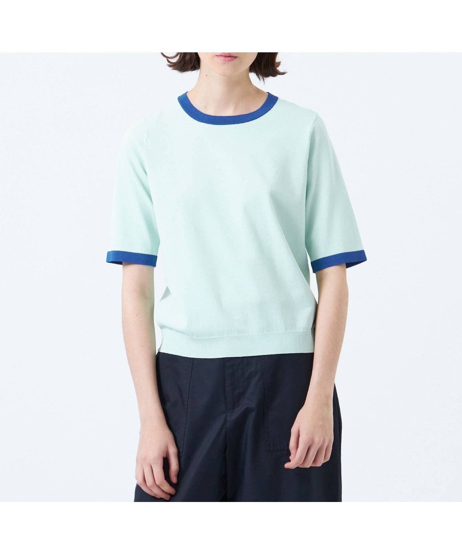 【マッキントッシュ フィロソフィー/MACKINTOSH PHILOSOPHY】のバイカラートリムニットプルオーバー インテリア・キッズ・メンズ・レディースファッション・服の通販 founy(ファニー) 　ファッション　Fashion　レディースファッション　WOMEN　トップス・カットソー　Tops/Tshirt　ニット　Knit Tops　プルオーバー　Pullover　おすすめ　Recommend　アンサンブル　Ensemble　カーディガン　Cardigan　ストレッチ　Stretch　トリミング　Trimming　フィット　Fit　夏　Summer　春　Spring　グリーン|ID: prp329100004486183 ipo3291000000031994886