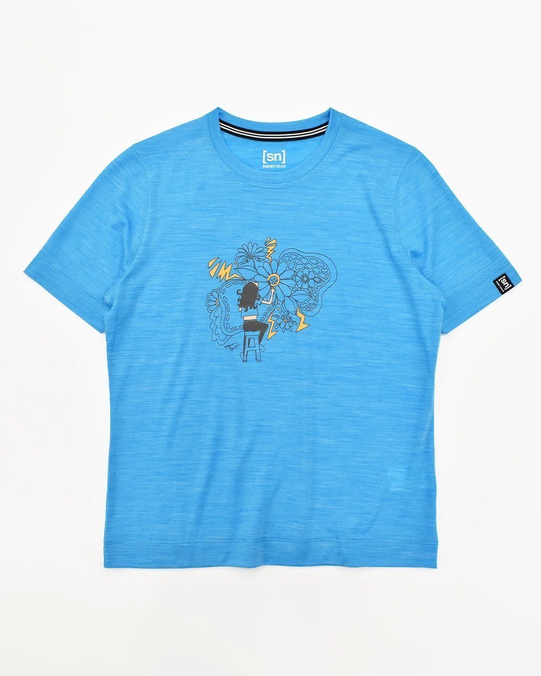 【エスエヌ スーパーナチュラル/sn super.natural】のHONAMI TSUBOI * W ウィズ ドローイング アート Tシャツ インテリア・キッズ・メンズ・レディースファッション・服の通販 founy(ファニー) 　ファッション　Fashion　レディースファッション　WOMEN　トップス・カットソー　Tops/Tshirt　シャツ/ブラウス　Shirts/Blouses　ロング / Tシャツ　T-Shirts　コラボ　Collaboration　定番　Standard　プリント　Print　ヨガ　Yoga　ラウンド　Round　リラックス　Relax　ビジネス 仕事 通勤　Business　J159 ADRIATICS SEA MELANG|ID: prp329100004486397 ipo3291000000031626666
