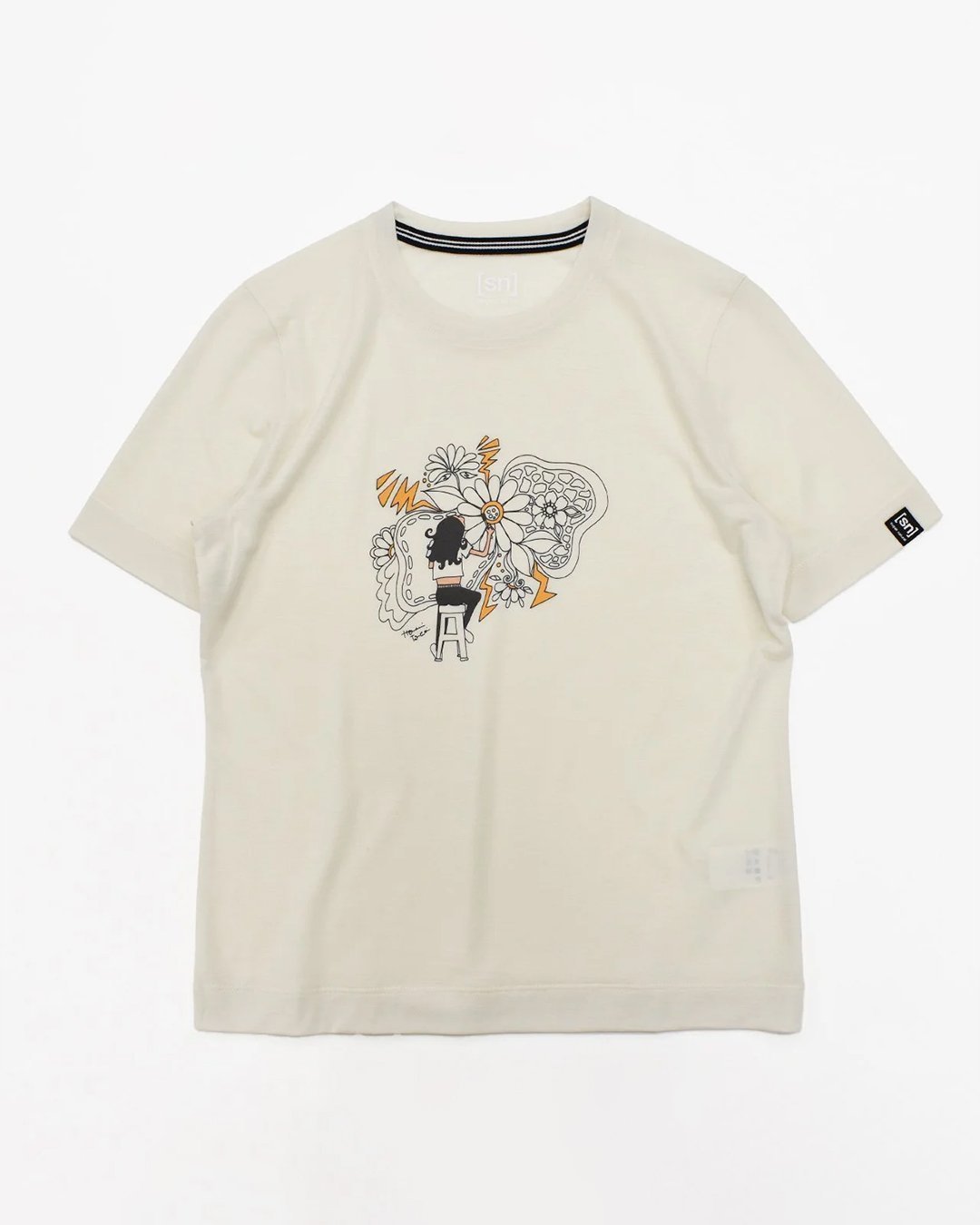 【エスエヌ スーパーナチュラル/sn super.natural】のHONAMI TSUBOI * W ウィズ ドローイング アート Tシャツ インテリア・キッズ・メンズ・レディースファッション・服の通販 founy(ファニー) 　ファッション　Fashion　レディースファッション　WOMEN　トップス・カットソー　Tops/Tshirt　シャツ/ブラウス　Shirts/Blouses　ロング / Tシャツ　T-Shirts　コラボ　Collaboration　定番　Standard　プリント　Print　ヨガ　Yoga　ラウンド　Round　リラックス　Relax　ビジネス 仕事 通勤　Business　J162 OPTIC WHITE|ID: prp329100004486397 ipo3291000000031626668
