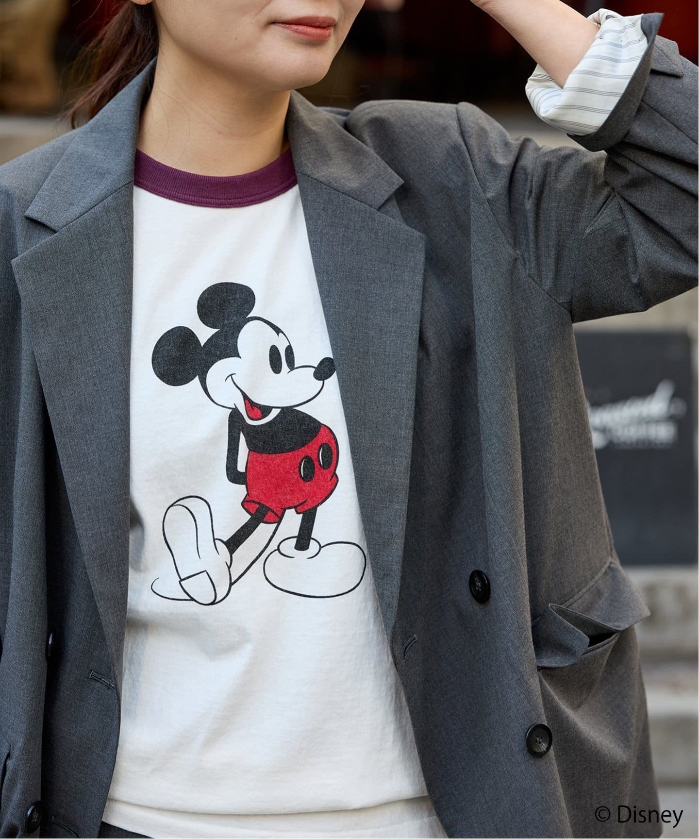 【ジャーナルスタンダード/JOURNAL STANDARD】のMICKEY / リンガーTシャツ インテリア・キッズ・メンズ・レディースファッション・服の通販 founy(ファニー) 　ファッション　Fashion　レディースファッション　WOMEN　トップス・カットソー　Tops/Tshirt　シャツ/ブラウス　Shirts/Blouses　ロング / Tシャツ　T-Shirts　2025年　2025　2025春夏・S/S　Ss,Spring/Summer,2025　インナー　Inner　ジャケット　Jacket　トリミング　Trimming　トレンド　Trend　プリント　Print　ヴィンテージ　Vintage　ホワイト|ID: prp329100004486466 ipo3291000000031893010