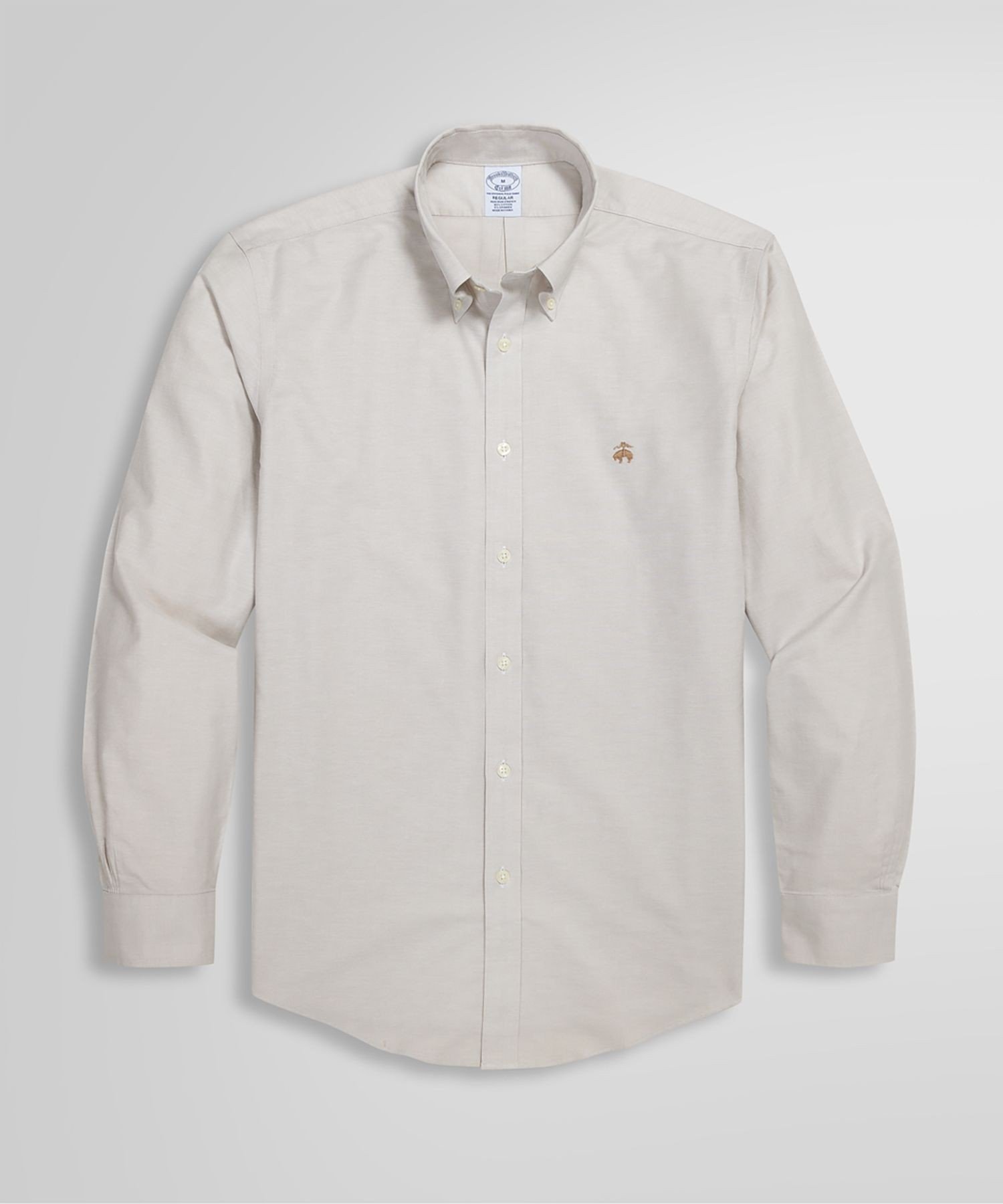 【ブルックス ブラザーズ/Brooks Brothers / MEN】のロングスリーブ ノンアイロン GFロゴ カジュアルシャツ Regular Fit インテリア・キッズ・メンズ・レディースファッション・服の通販 founy(ファニー) 　ファッション　Fashion　メンズファッション　MEN　ストレッチ　Stretch　スポーツ　Sports　スリーブ　Sleeve　セーター　Sweater　ベーシック　Basic　ロング　Long　無地　Plain Color　ベージュ|ID: prp329100004486589 ipo3291000000031628052