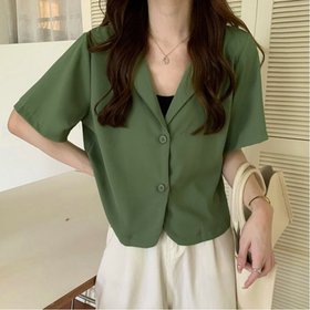 【ミニミニストア/miniministore】のベーシッククロップド丈半袖ジャケット 人気、トレンドファッション・服の通販 founy(ファニー) ファッション Fashion レディースファッション WOMEN アウター Coat Outerwear ジャケット Jackets カーディガン Cardigan ショート Short ジャケット Jacket セットアップ Set Up デコルテ Decolletage トレンド Trend 半袖 Short Sleeve 羽織 Haori おすすめ Recommend 夏 Summer |ID:prp329100004486619